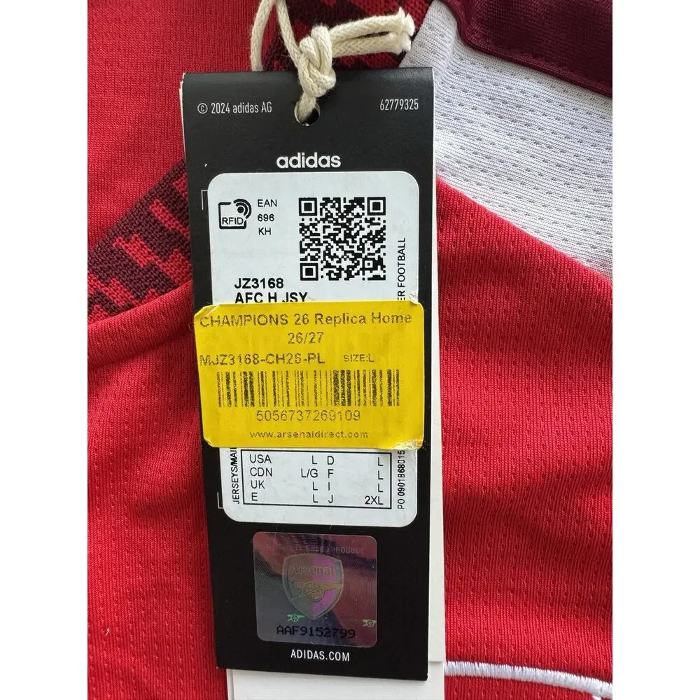 Arsenal Adidas Premier League Champions Home Jersey Large